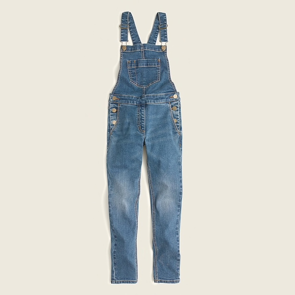 J CREW Crewcuts Kids Denim Overalls Skinny Jeans 6 NEW